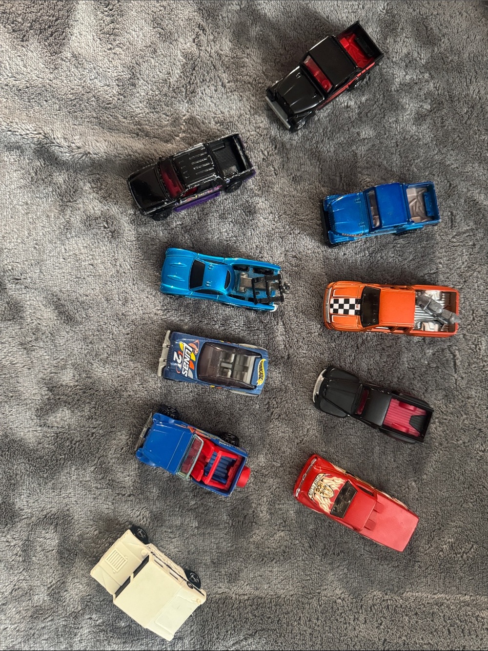 Assorted Kids Toy Cars Set - Blue, Red, Orange, Black